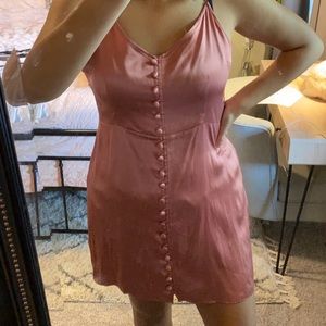 pink satin dress